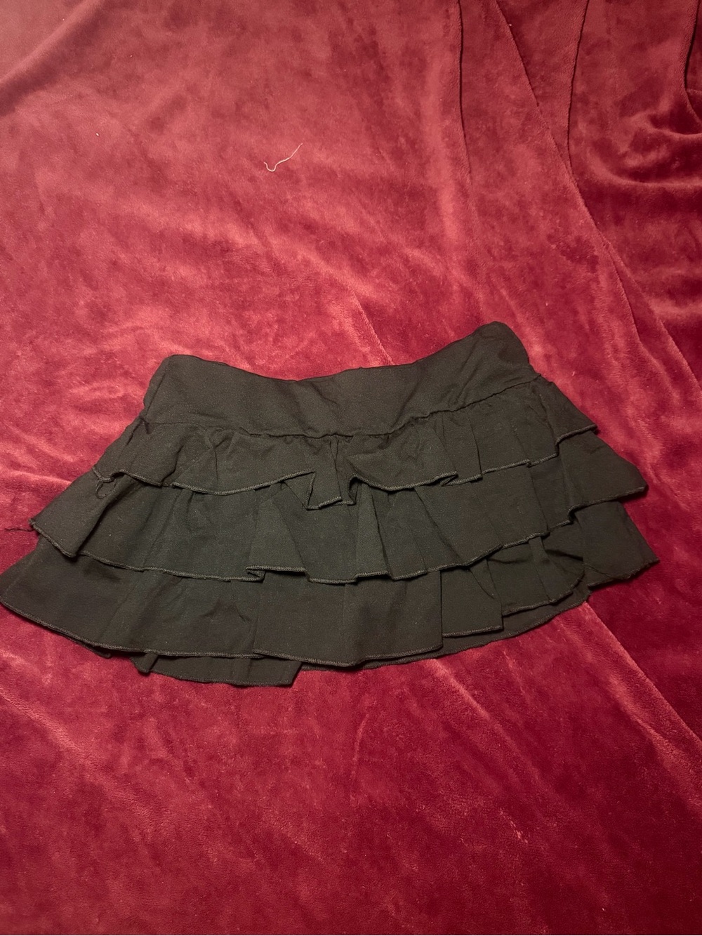 Windsor Black Tiered Ruffle Mini Skirt